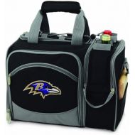 PICNIC TIME NFL Baltimore Ravens Malibu Insulated Shoulder Pack with Deluxe Picnic Service for Two