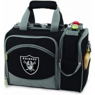 PICNIC TIME NFL Oakland Raiders Malibu Insulated Shoulder Pack with Deluxe Picnic Service for Two