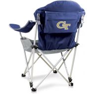 PICNIC TIME NCAA Reclining Camp Chair, One Size, Navy Blue with Gray Accents