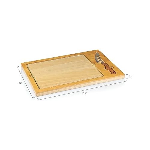  PICNIC TIME NCAA Unisex-Adult NCAA Icon Glass Top Cutting Board & Knife Set