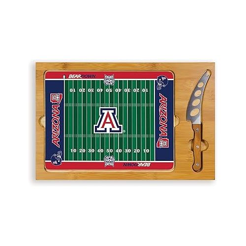  PICNIC TIME NCAA Unisex-Adult NCAA Icon Glass Top Cutting Board & Knife Set