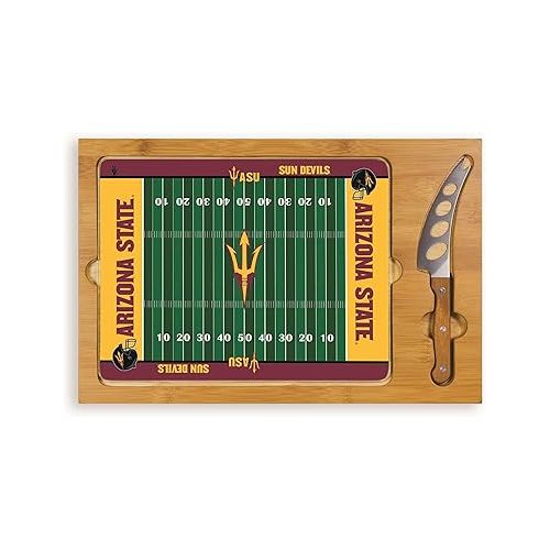  PICNIC TIME NCAA Unisex-Adult NCAA Icon Glass Top Cutting Board & Knife Set