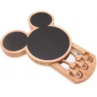 PICNIC TIME Disney Mickey Mouse Cheese Set, Slate Cheese Board, Charcuterie Board, Serving Tray, (Parawood), 12 x 12.5 x 1.43