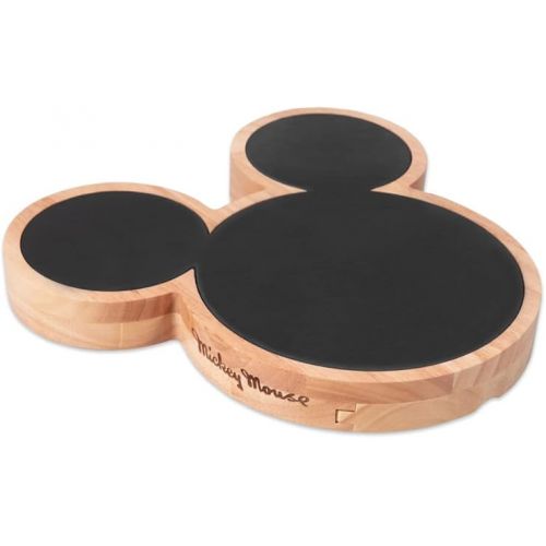  PICNIC TIME Disney Mickey Mouse Cheese Set, Slate Cheese Board, Charcuterie Board, Serving Tray, (Parawood), 12 x 12.5 x 1.43