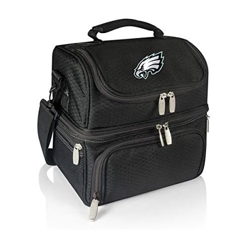  PICNIC TIME NFL Philadelphia Eagles Pranzo Insulated Lunch Tote with Service for One, Black