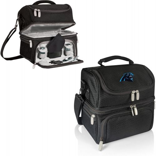  PICNIC TIME NFL Carolina Panthers Pranzo Insulated Lunch Tote with Service for One, Black