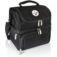 PICNIC TIME NFL Pittsburgh Steelers Pranzo Insulated Lunch Tote with Service for One, Black
