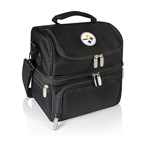  PICNIC TIME NFL Pittsburgh Steelers Pranzo Insulated Lunch Tote with Service for One, Black
