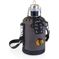 PICNIC TIME NHL Chicago Blackhawks Stainless Steel 64-Ounce Matte Black Growler with Gray/Black Canvas Lace-Up Tote