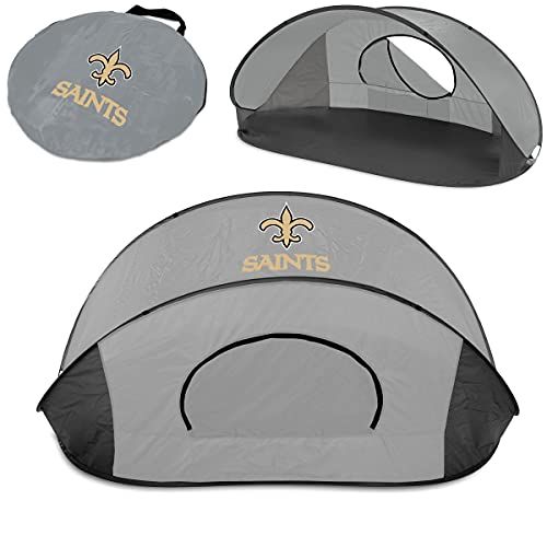  PICNIC TIME NFL New Orleans Saints Manta Portable Pop-Up Sun/Wind Shelter, Black/Gray