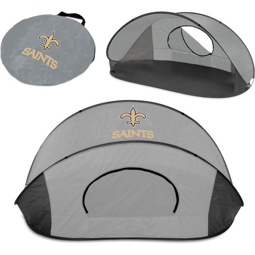  PICNIC TIME NFL New Orleans Saints Manta Portable Pop-Up Sun/Wind Shelter, Black/Gray