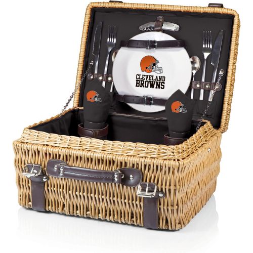  PICNIC TIME NFL Cleveland Browns Champion Picnic Basket with Deluxe Service for Two, Black