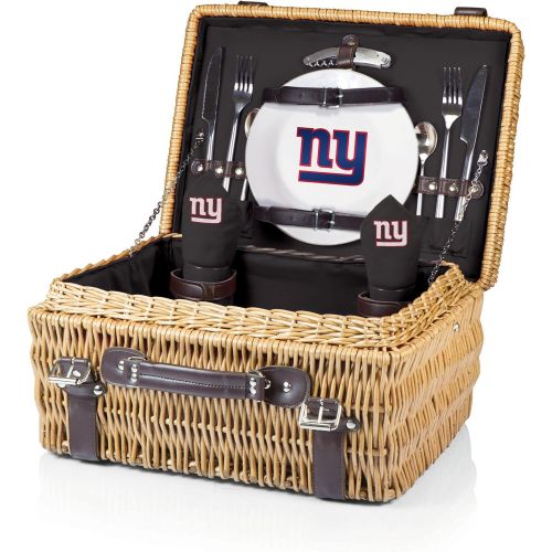  PICNIC TIME NFL New York Giants Champion Picnic Basket with Deluxe Service for Two, Black