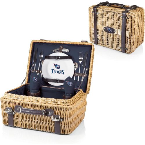  PICNIC TIME NFL Tennessee Titans Champion Picnic Basket with Deluxe Service for Two, Navy