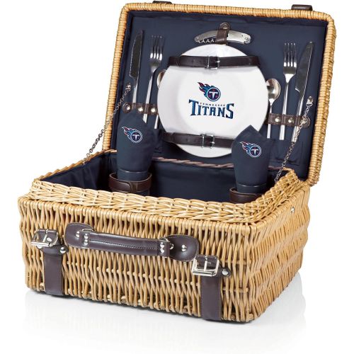  PICNIC TIME NFL Tennessee Titans Champion Picnic Basket with Deluxe Service for Two, Navy