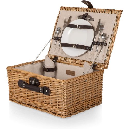  PICNIC TIME Classic Wicker Picnic Basket with Service for Two