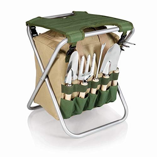  ONIVA - a Picnic Time Brand Gardener 5-Piece Garden Tool Set With Tote And Folding Seat