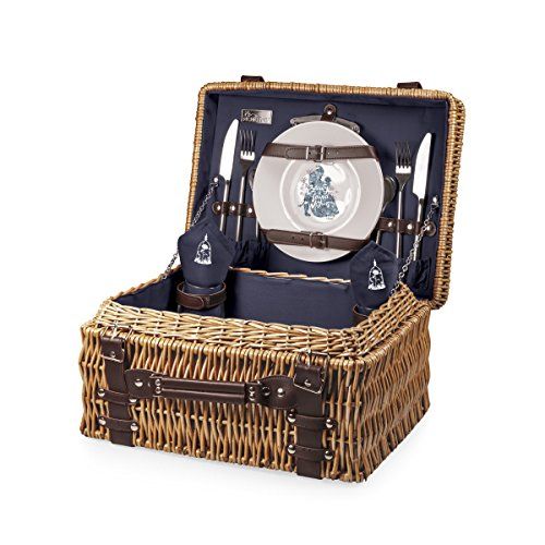  PICNIC TIME Disney Princess Beauty and The Beast Champion Picnic Basket with Deluxe Service for Two