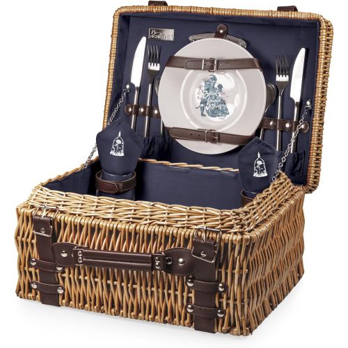  PICNIC TIME Disney Princess Beauty and The Beast Champion Picnic Basket with Deluxe Service for Two