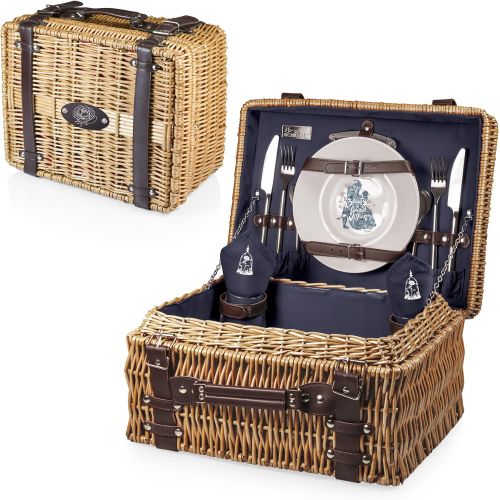  PICNIC TIME Disney Princess Beauty and The Beast Champion Picnic Basket with Deluxe Service for Two