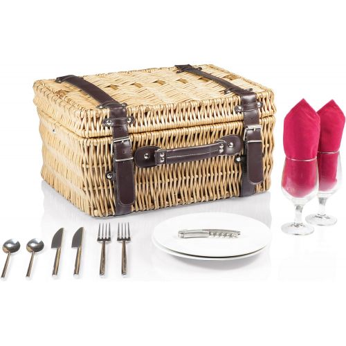  Picnic Time Champion Picnic Basket with Deluxe Service for 2, Red