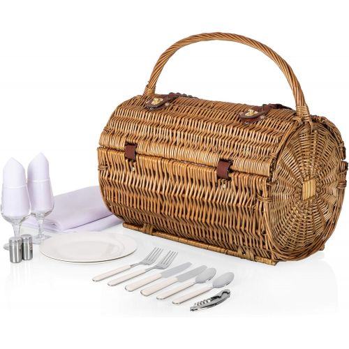  PICNIC TIME Barrel Picnic Basket with Service for Two, Watermelon Collection