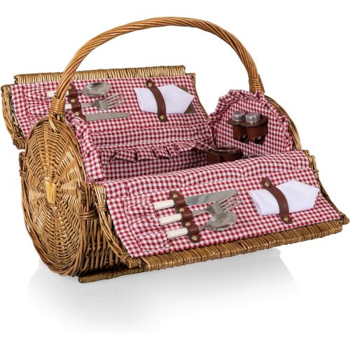  PICNIC TIME Barrel Picnic Basket with Service for Two, Watermelon Collection