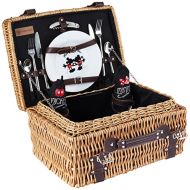 PICNIC TIME Disney Classics Mickey and Minnie Mouse Champion Picnic Basket with Deluxe Service for Two