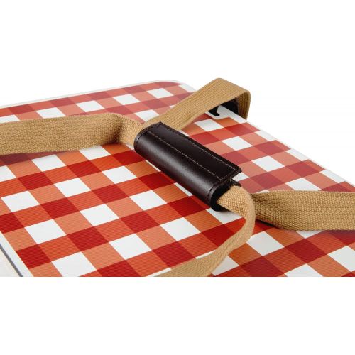  Picnic Time Canasta Basket with Red Check Lid