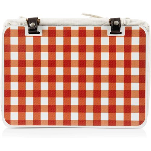  Picnic Time Canasta Basket with Red Check Lid