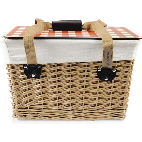  Picnic Time Canasta Basket with Red Check Lid