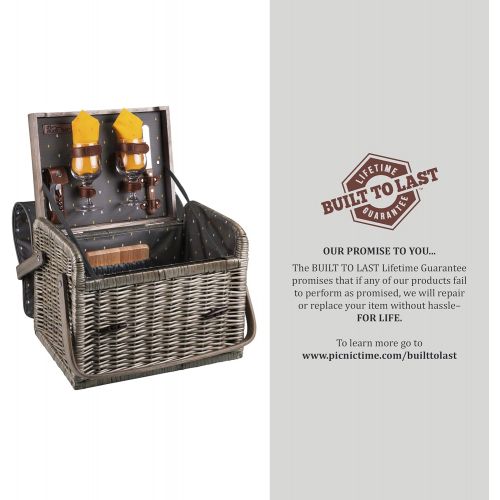  Picnic Time Kabrio Picnic Basket with Wine and Cheese Service for Two, Anthology Collection