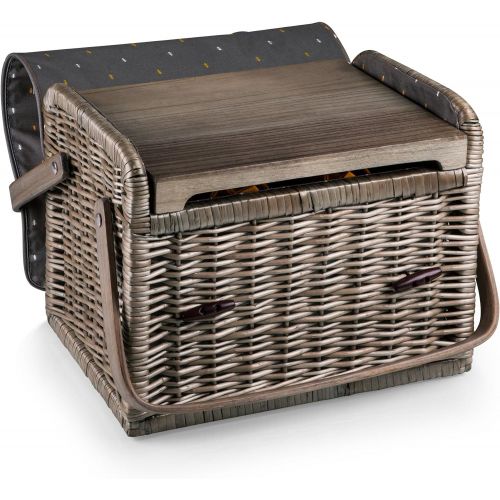  Picnic Time Kabrio Picnic Basket with Wine and Cheese Service for Two, Anthology Collection