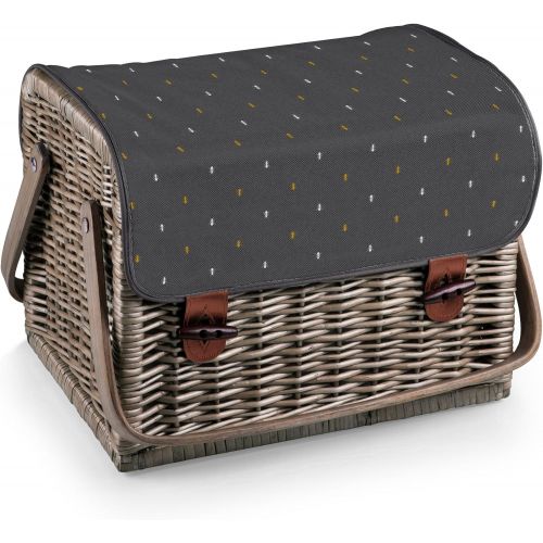  Picnic Time Kabrio Picnic Basket with Wine and Cheese Service for Two, Anthology Collection