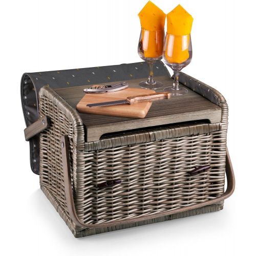  Picnic Time Kabrio Picnic Basket with Wine and Cheese Service for Two, Anthology Collection