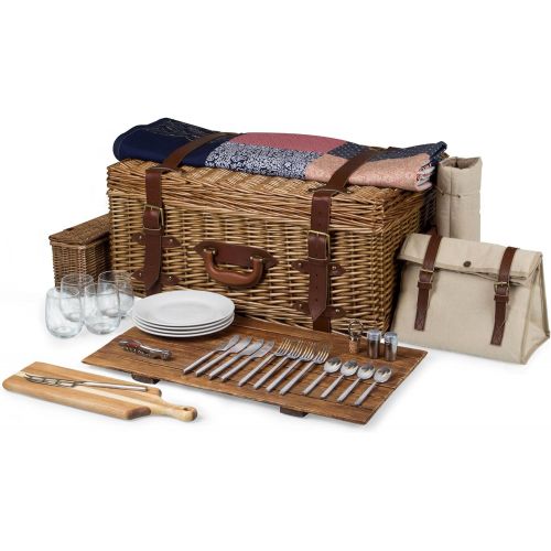  Picnic Time Charleston Premium Picnic Basket with Deluxe Service for Four