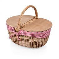 Picnic Time Country Picnic Basket with Liner, Red/White Gingham