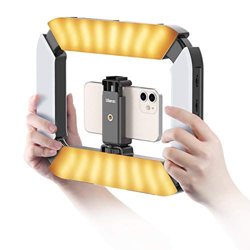  PICTRON Smartphone Video Rig ULANZI U200 Camera Video Rig Phone Video Stabilizer LED Ring Light Selfie Light for Smartphone, Camera, Gopro, YouTube,Vlogging, Filmmaking, Makeup