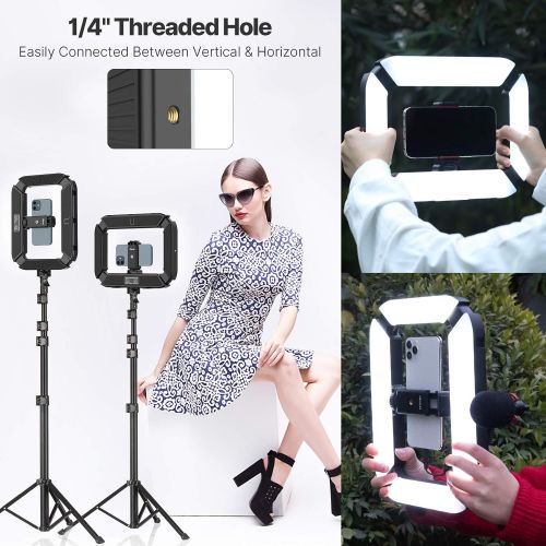  Smartphone Video Rig PICTRON U200 Handheld LED Ring Light Selfie Light Phone Video Stabilizer for Camera, Smartphone, Gopro, YouTube, Setup, Filmmaking, Makeup, Vlogging