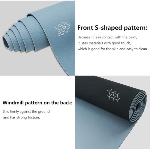  [아마존베스트]Pido Yoga Mat, Lightweight Travel Yoga Mat, Non-Slip Fitness Mat, Pilates and Gymnastics Stretch Mat, 183 x 61 x 0.6 cm