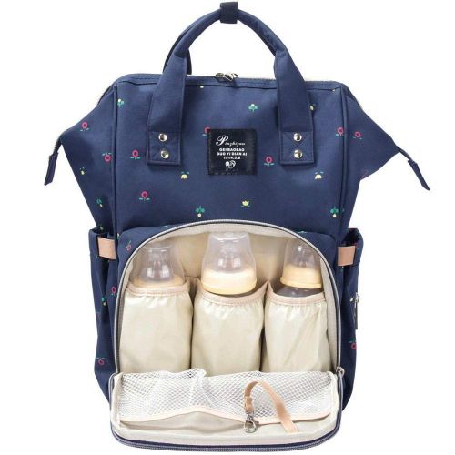  PIN ZHI ZAN Diaper Bag Backpack,Large Capacity Baby Bag Multi-Function Travel Backpack Nappy Bags, Baby Diaper Backpack with Insulated Pockets Changing Pad & Stroller Clips Include