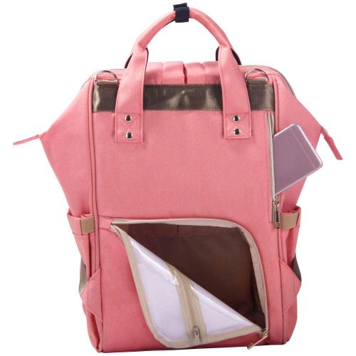  PIN ZHI ZAN Diaper Bag Backpack,Large Capacity Baby Bag Multi-Function Travel Backpack Nappy Bags, Baby Diaper Backpack with Insulated Pockets Changing Pad & Stroller Clips Include