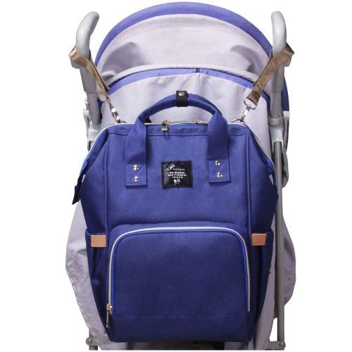  PIN ZHI ZAN Diaper Bag Backpack,Large Capacity Baby Bag Multi-Function Travel Backpack Nappy Bags, Baby Diaper Backpack with Insulated Pockets Changing Pad & Stroller Clips Include