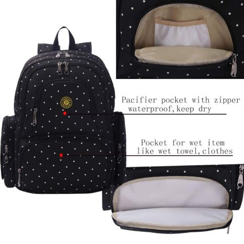  PIN ZHI ZAN Baby Diaper Bag Backpack，Large Baby Bag, Anti-Water Maternity Nappy Bag Changing Bags with Insulated Pockets Stroller Straps and Built-in USB Charging Port，