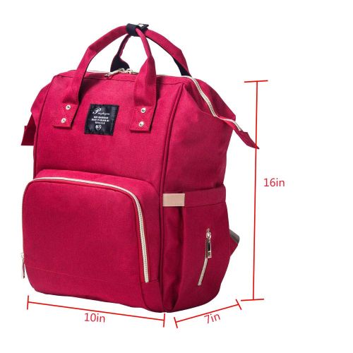  PIN ZHI ZAN Diaper Bag Backpack,Large Capacity Baby Bag Multi-Function Travel Backpack Nappy Bags,...