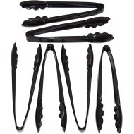 [아마존베스트]JA Kitchens 6 Heavy Duty Black Serving Tongs - 9 Inch Plastic Disposable Tongs (Оne Расk)