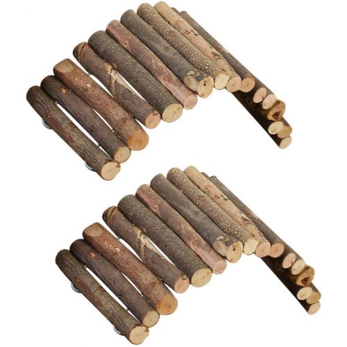  PIVBY Hamster Bridge Wooden Mouse Ladder Natural Rat Chew Rodents Toys for Chinchillas Guinea Pigs Hamster Mouse Rat Small Animal (2Pack)