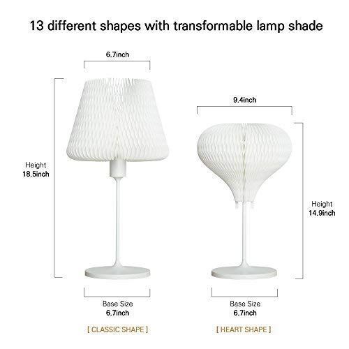  PIOZIO Nanum Korea Dlight Kinetic Lighting Heart 13 Different Shapes Transformable Lamp Shade Table Lamp Modern and Korean Lamp, Made in Korea (White, Table lamp, LED Bulb Included