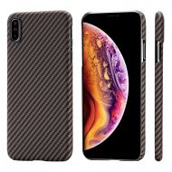 PITAKA Slim Case Compatible with iPhone Xs Max 6.5, MagCase Aramid Fiber [Real Body Armor Material] Phone Case,Minimalist Strongest Durable Snugly Fit Snap-on Case - Black/Golden