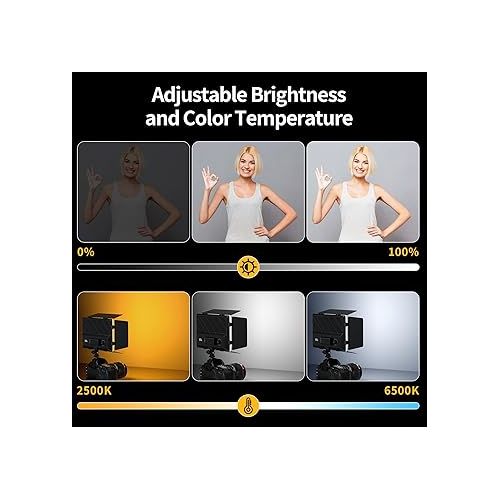  PIXEL Photography Light Camera Video Lighting 20W Bi-Color Dimmable 2500-6500K Led Camera Studio Streaming Lights Photo Video Shooting (Battery Not Included)